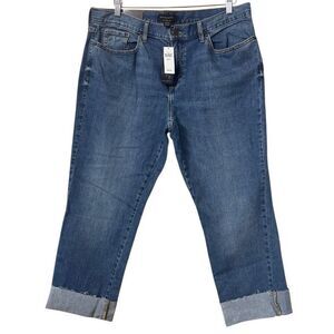 Banana Republic girlfriend rolled cuff straight leg jeans size 14 new